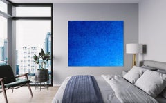 Contemporary Minimalist Original Textured Abstract Painting Fifty Shades of Blue