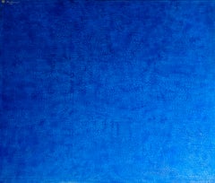 Contemporary Minimalist Original Textured Abstract Painting Fifty Shades of Blue