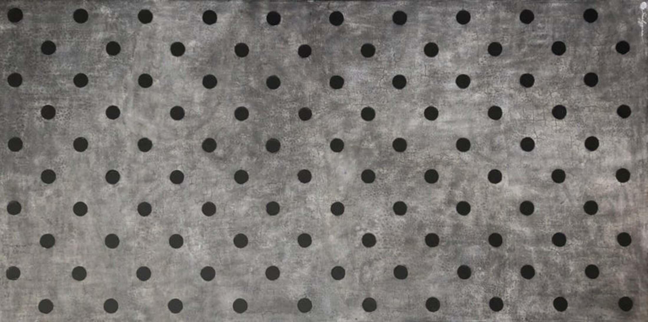 Large Geometric Minimalist Black Grey Polka Dot Contemporary Abstract 48x96