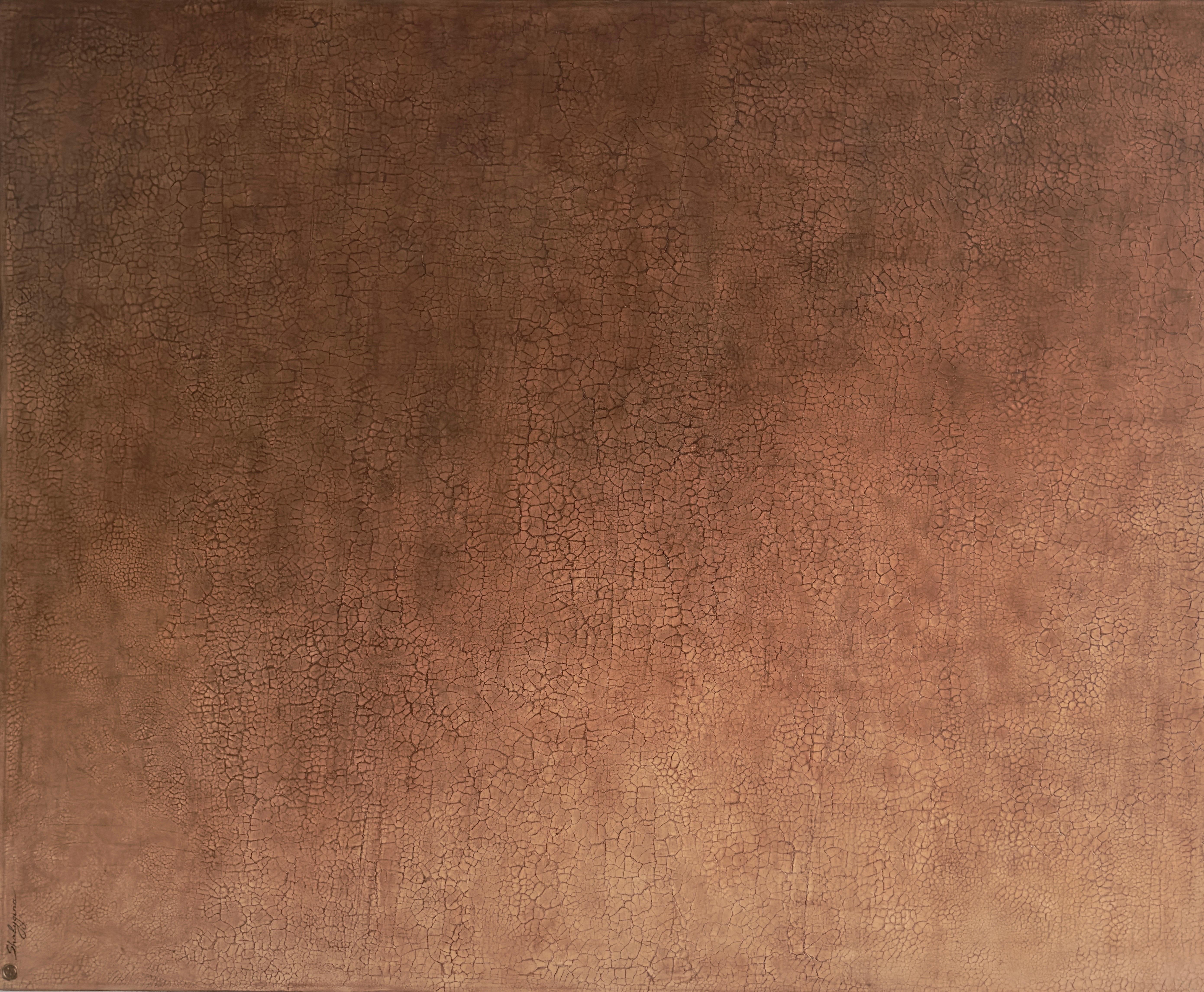 Original Contemporary Minimalist Large scale Texture painting Burnt Orange Oil (peinture à l'huile orange brûlée) en vente 2