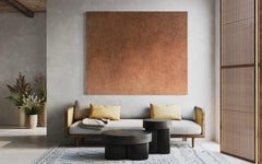 Pintura original minimalista contemporánea a gran escala Textura Naranja quemado Óleo
