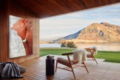 Socially Intelligent (Original elephant mixed media large scale painting)