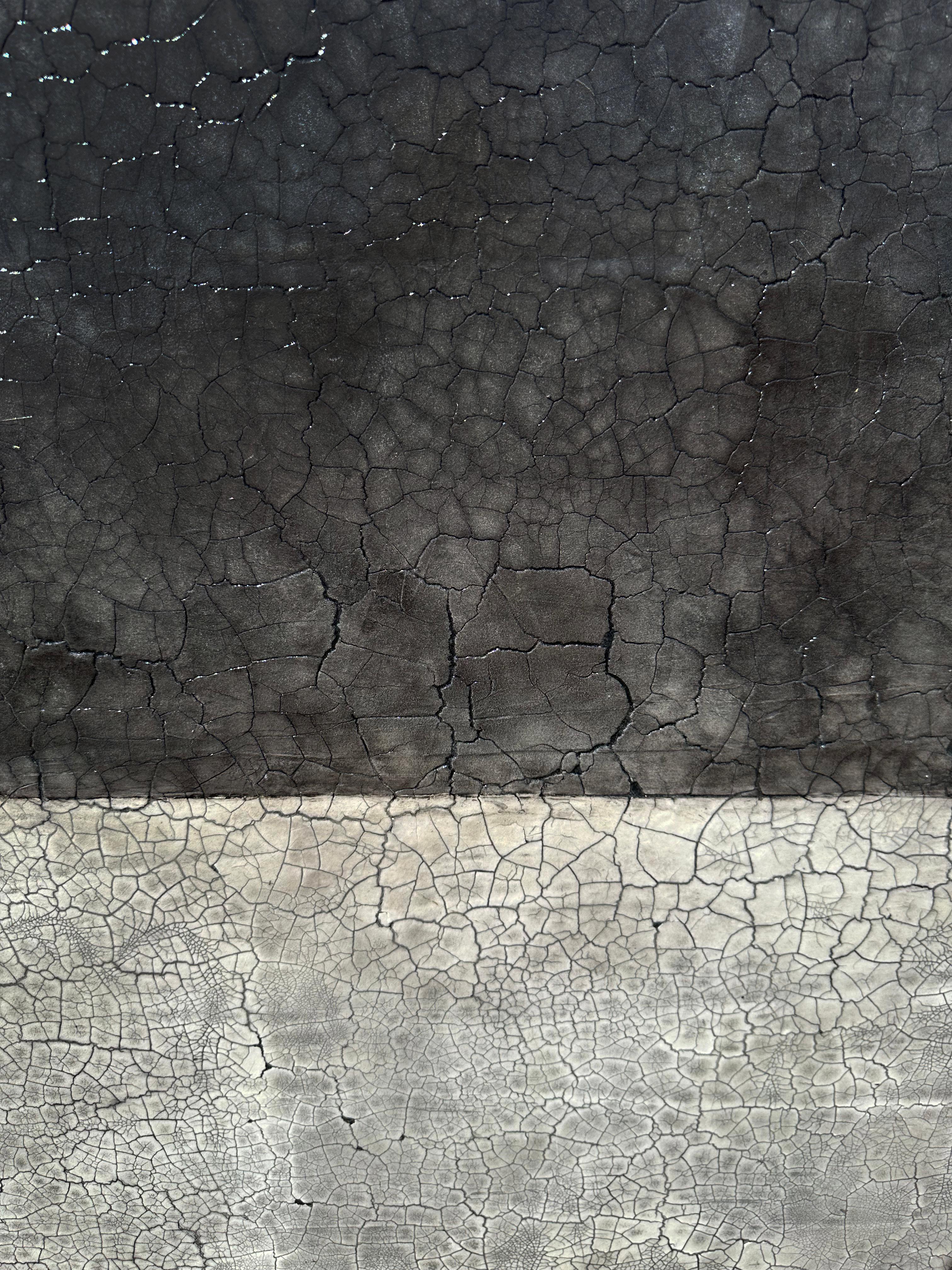 Minimalist Contemporary charcoal and grey textured abstract original painting - Painting by Svetlana Shalygina