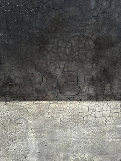 Peinture originale abstraite contemporaine minimaliste texturée au fusain et au gris