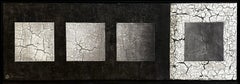 White Grey Black textured abstract squares. Minimalist & Contemporary Original