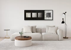White Grey Black textured abstract squares. Minimalist & Contemporary Original
