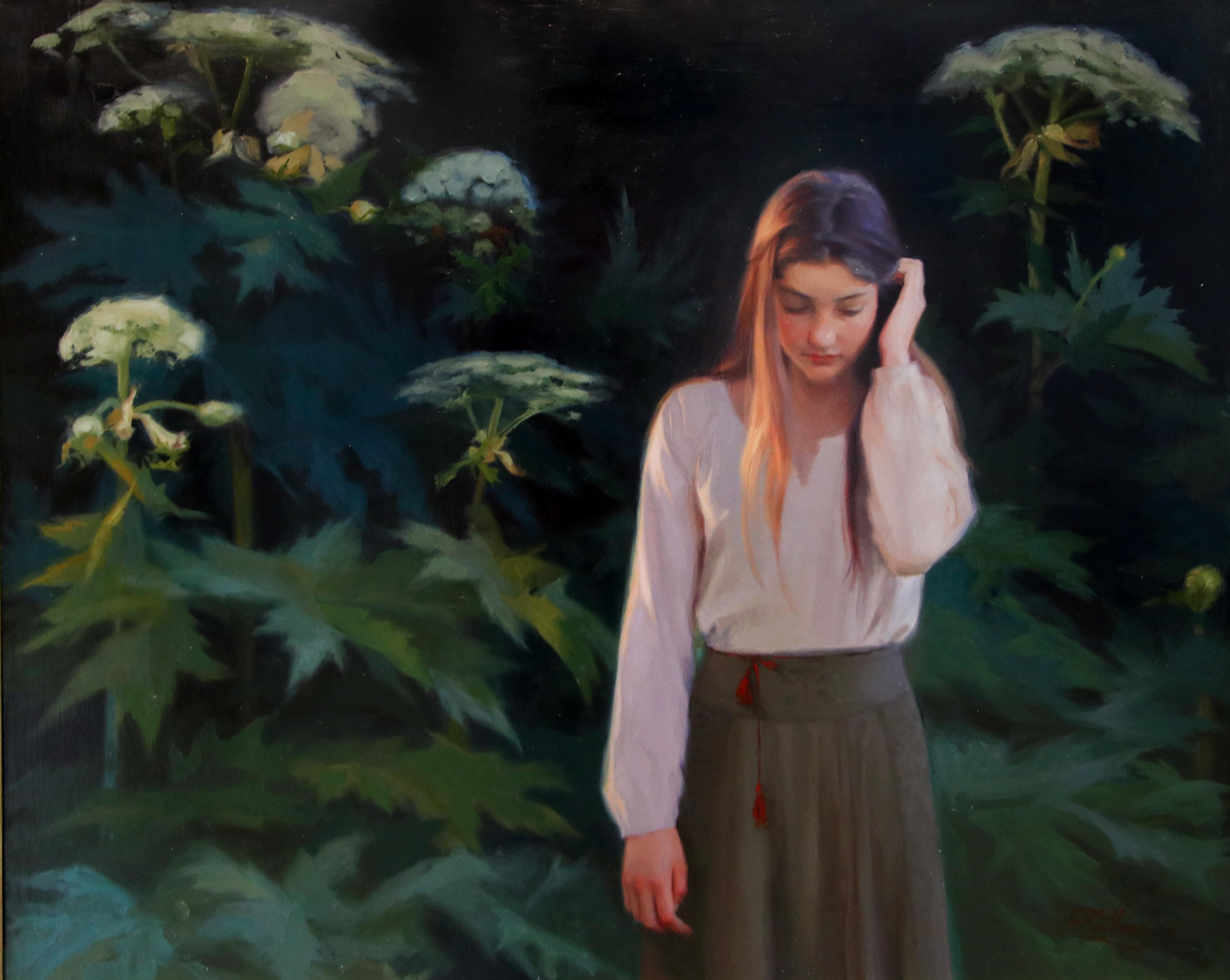 Girl in Hogweed - 21st Century Contemporary Oil Painting by Svetlana Tartakovska