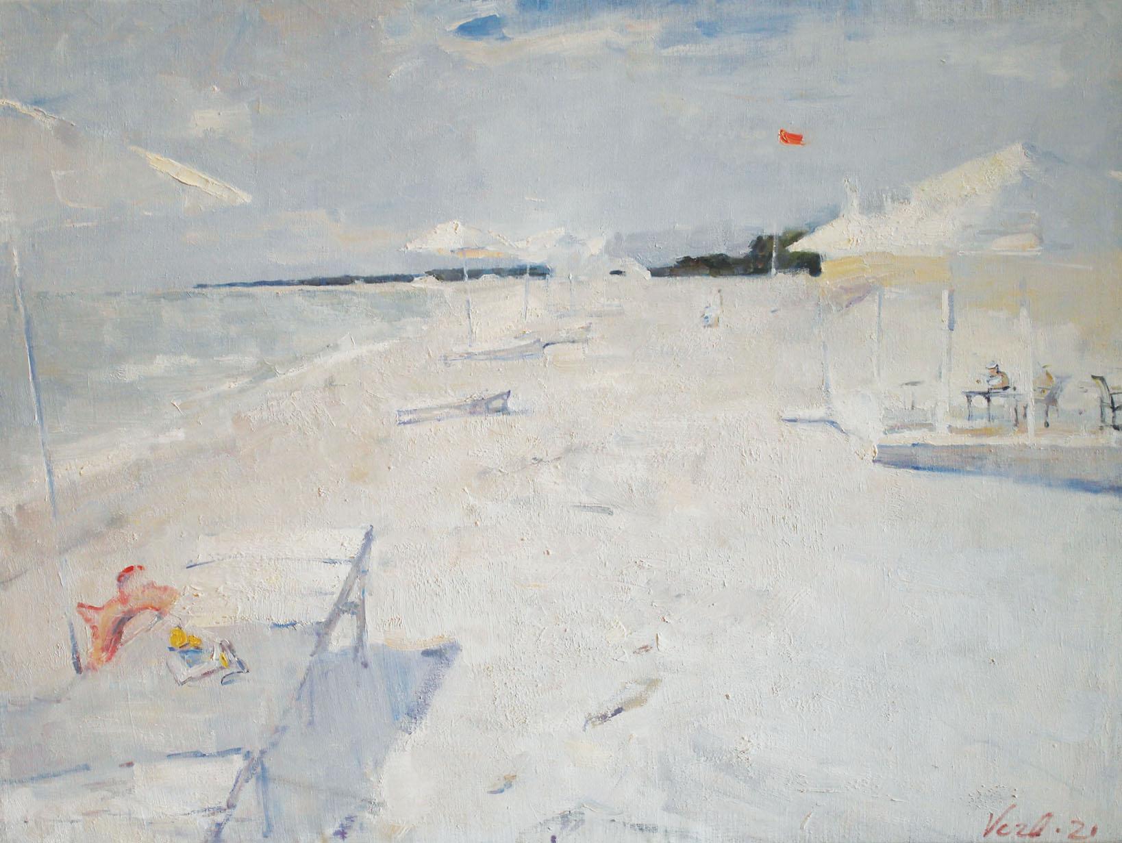 Svetlana Verbovskaya Landscape Painting – Perlmutt Seaside