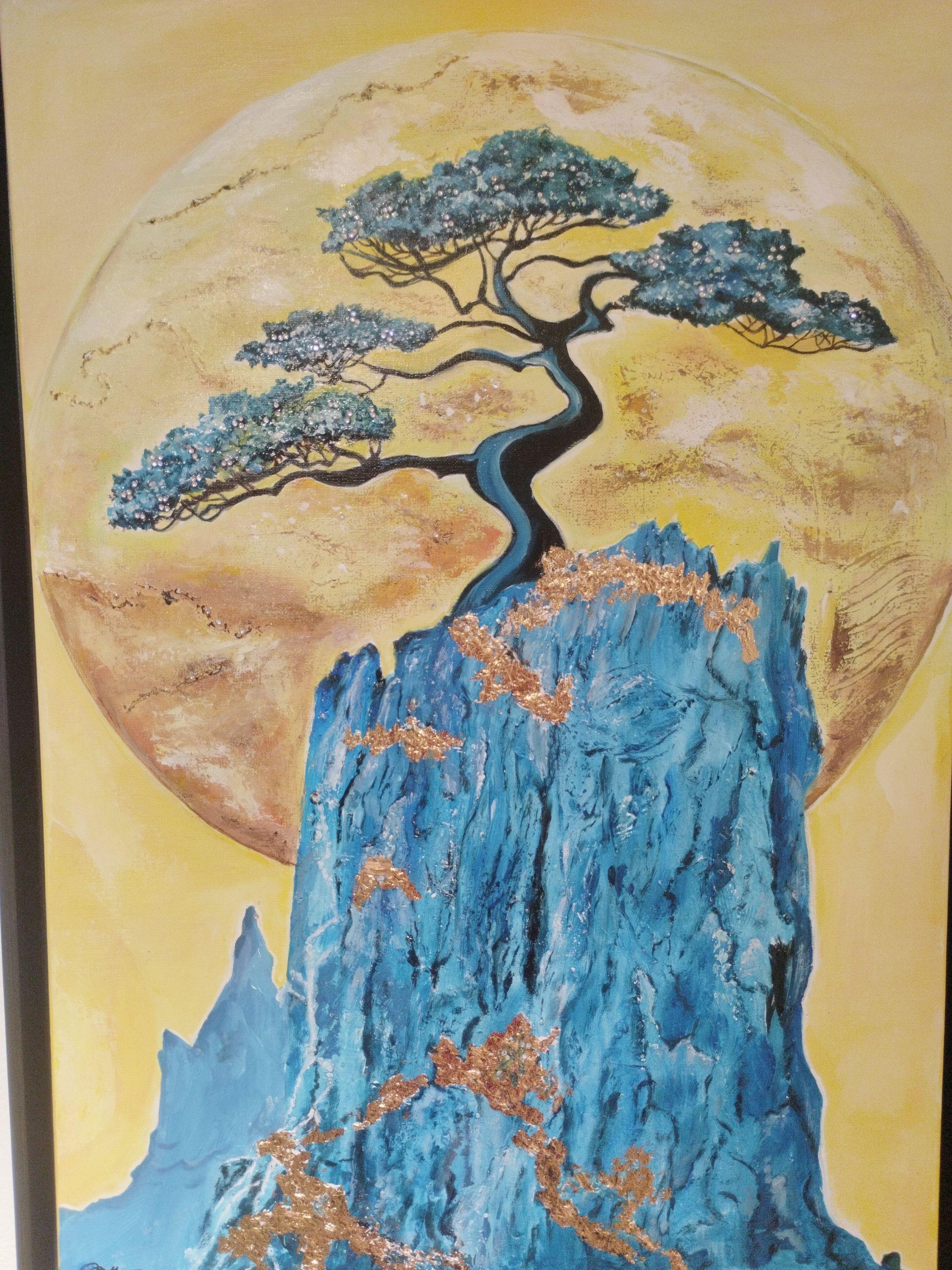 Svetlana Zhirnova Figurative Painting - Árbol en la roca