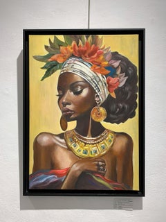 La mujer africana con flores
