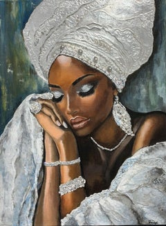 La mujer con turbante plateado