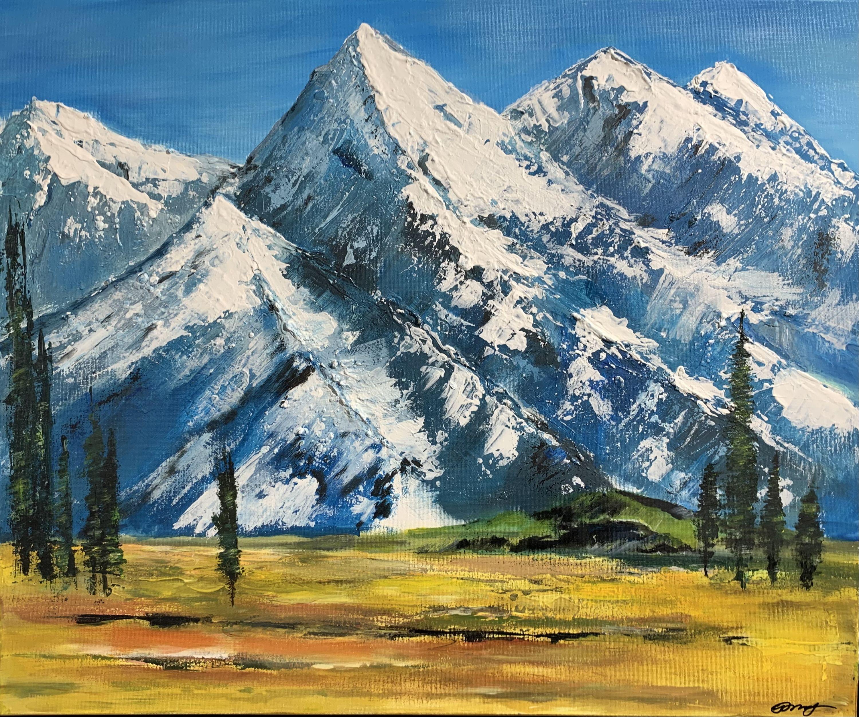 Svetlana Zhirnova Landscape Painting - Las montañas nevadas