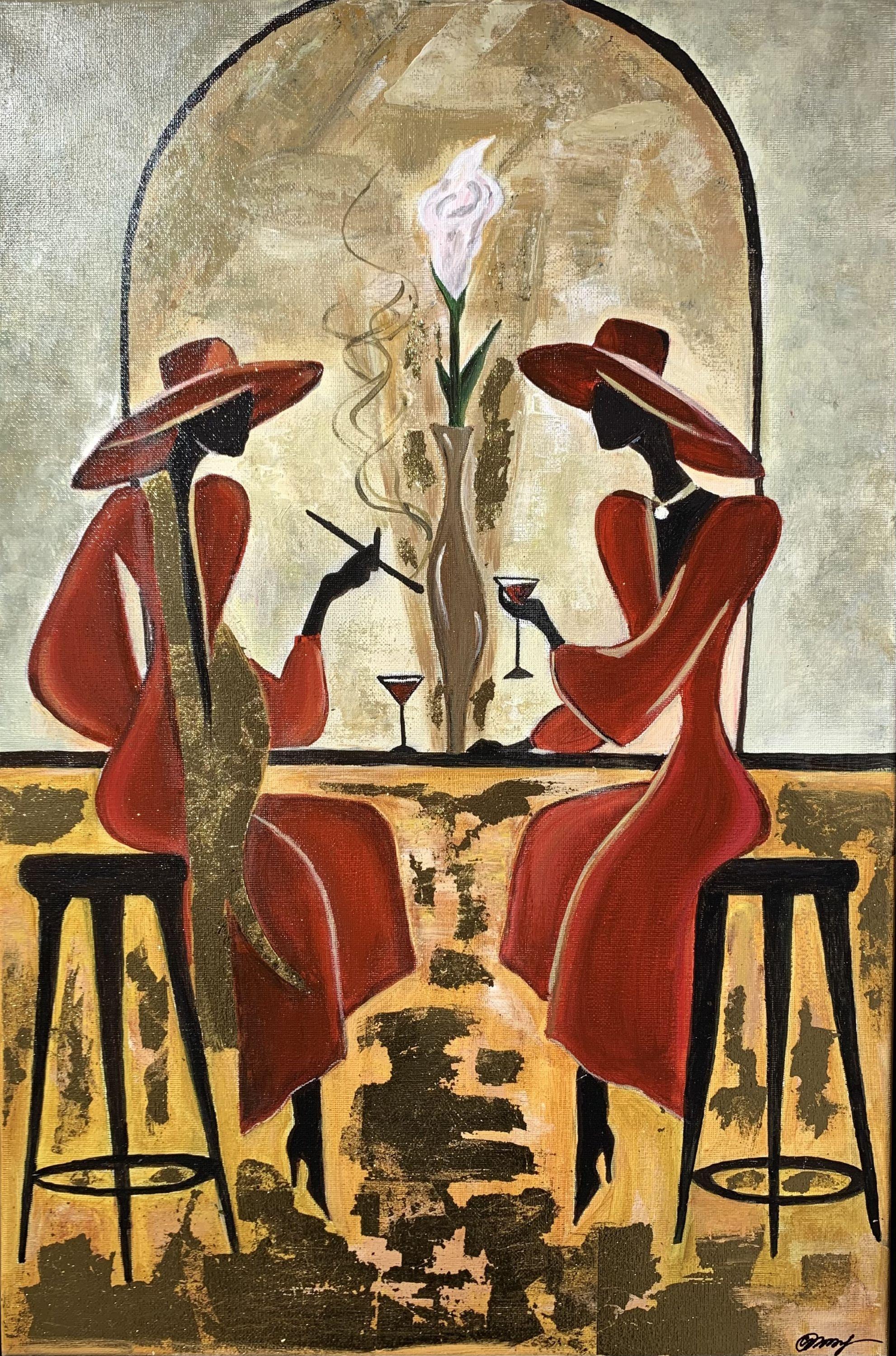 Svetlana Zhirnova Figurative Painting - Una agradable velada en el bar