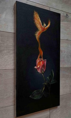 Rising Oil Painting on Canvas, Contemporary, 2023, Unframed, 60x30 cm
