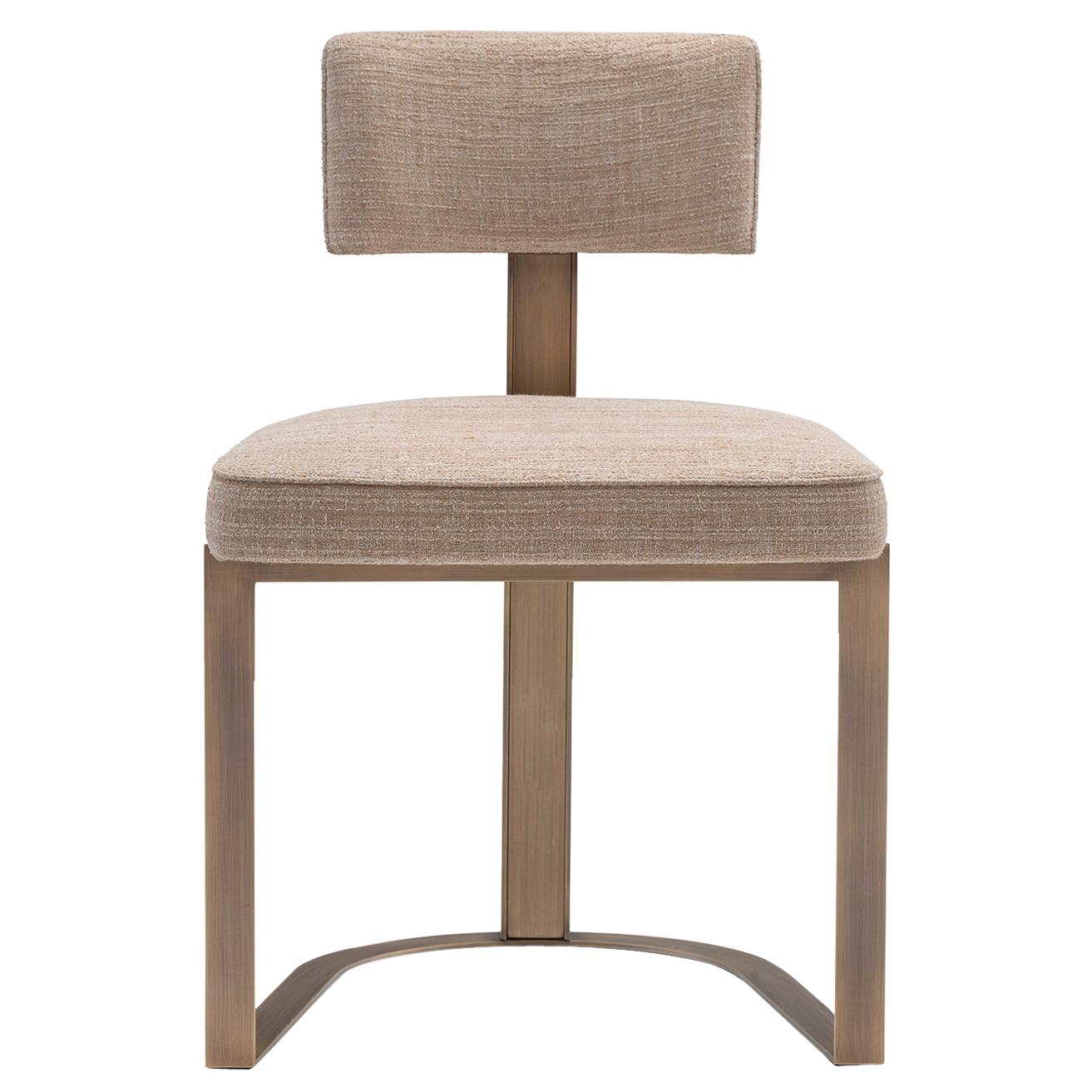 Sveva Chair in Corno Italiano with gloss finish and Burnished Metal, Mod. 6042B