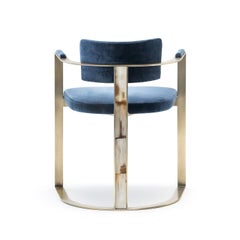 Silla de comedor de metal satinado Sveva