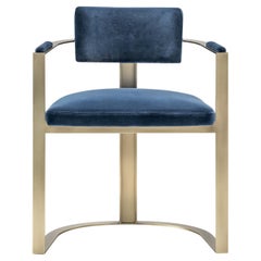 Silla de comedor de metal satinado Sveva