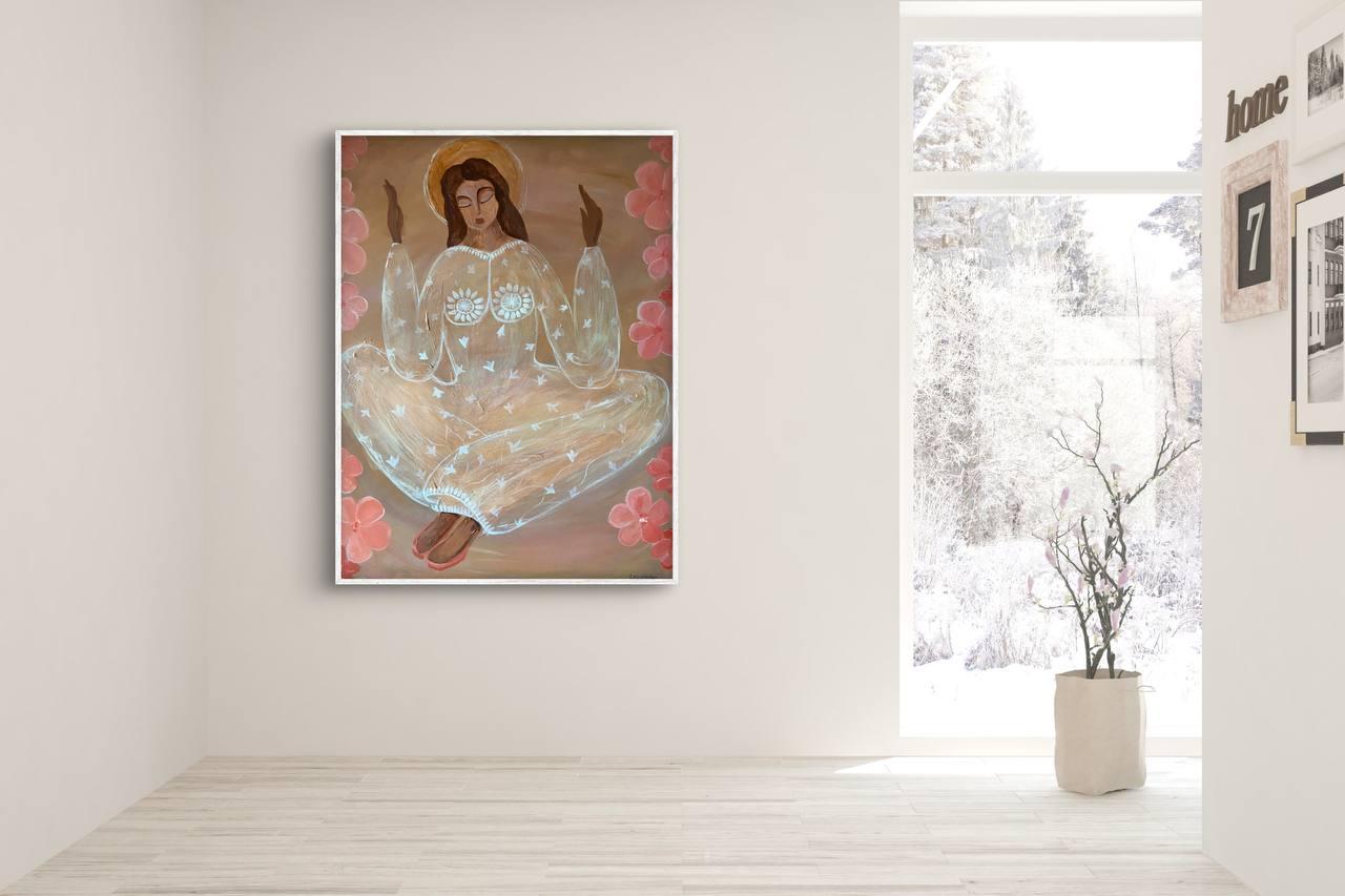 Felicidad y flores - Painting de Svitlana Lazoriak
