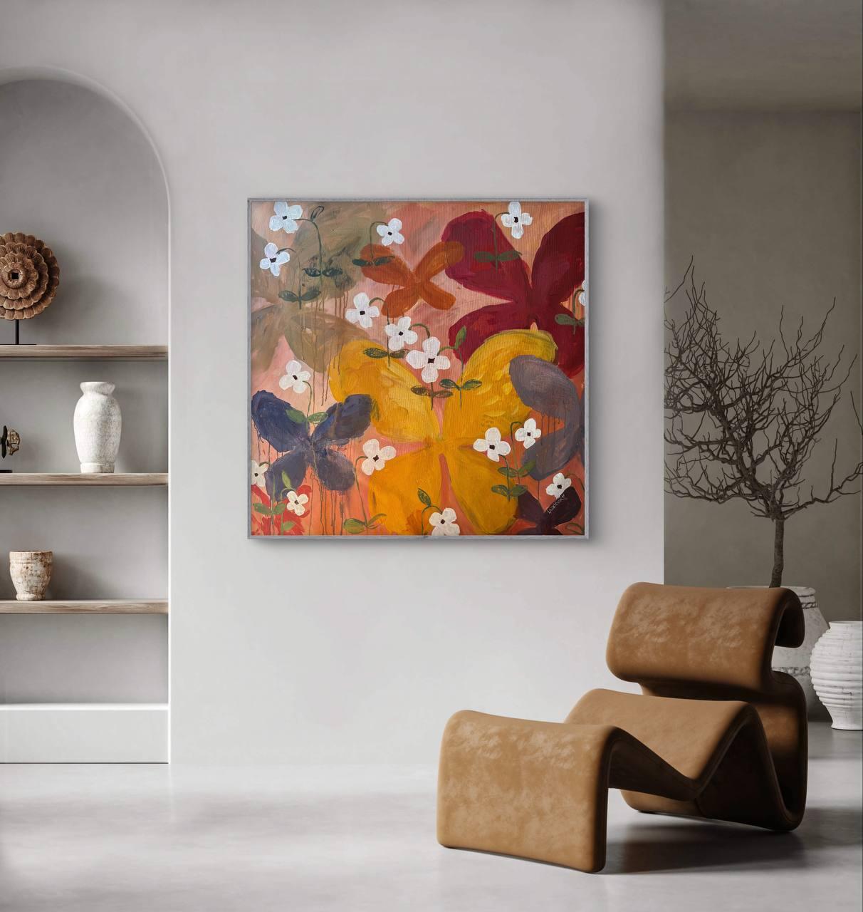 I Am The Garden - Brown Abstract Painting by Svitlana Lazoriak