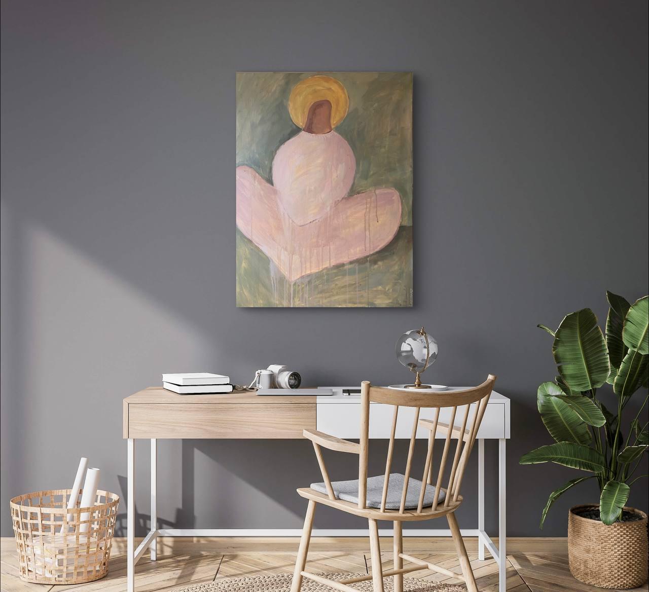 The Silence Within (Braun), Figurative Painting, von Svitlana Lazoriak