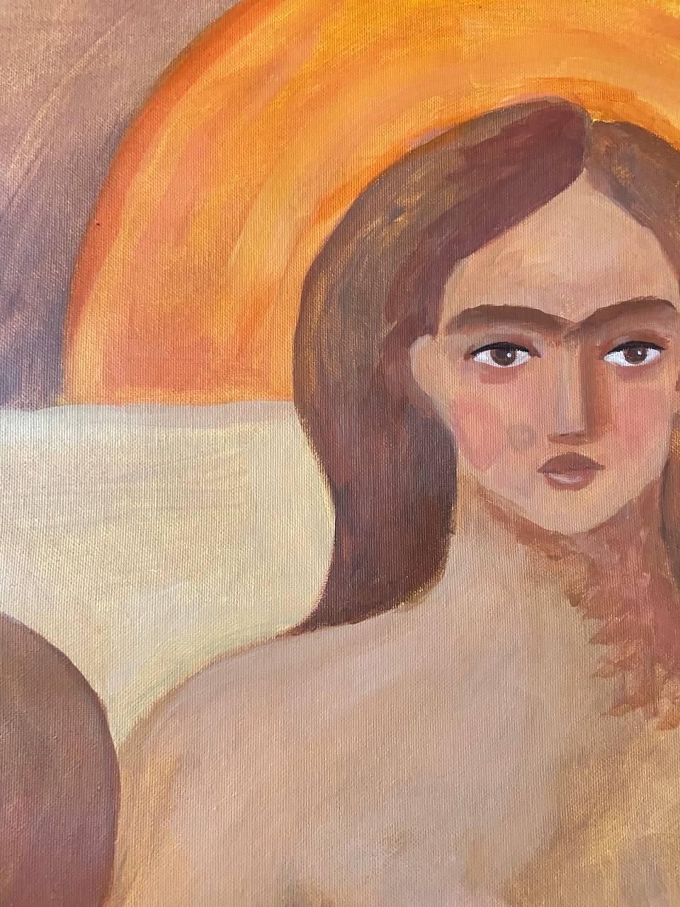 Chi sei oggi? - Figurative Painting Marrone di Svitlana Lazoriak