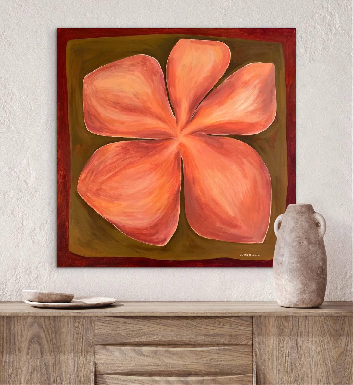 Blume I Kirschwein (Moderne), Painting, von Svitlana Van Rossum