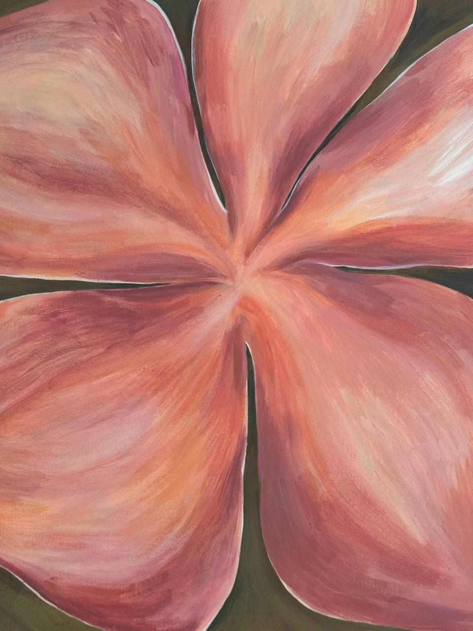 Blume I Kirschwein (Orange), Figurative Painting, von Svitlana Van Rossum