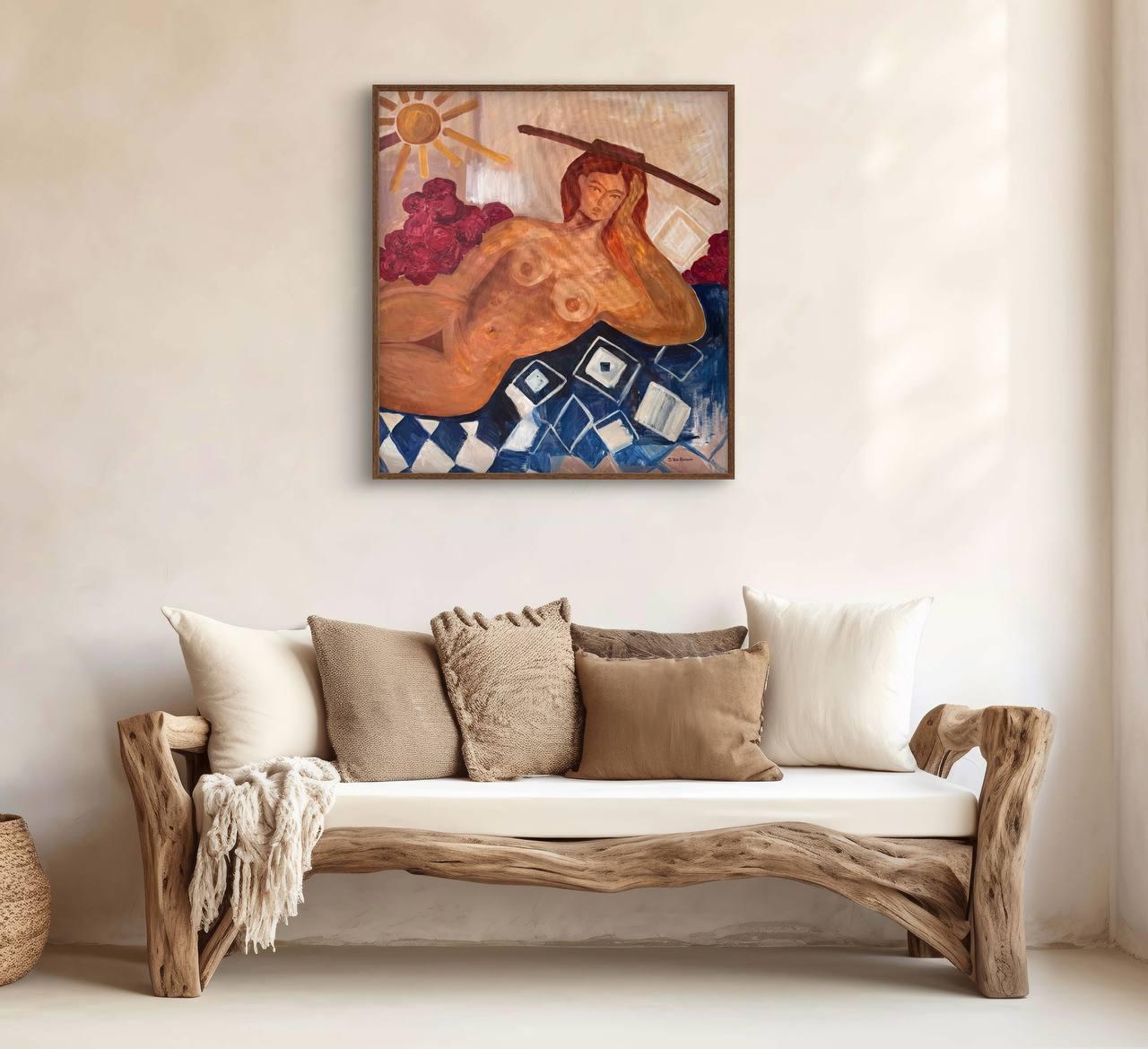 Dieser Moment gehört mir (Braun), Figurative Painting, von Svitlana Van Rossum