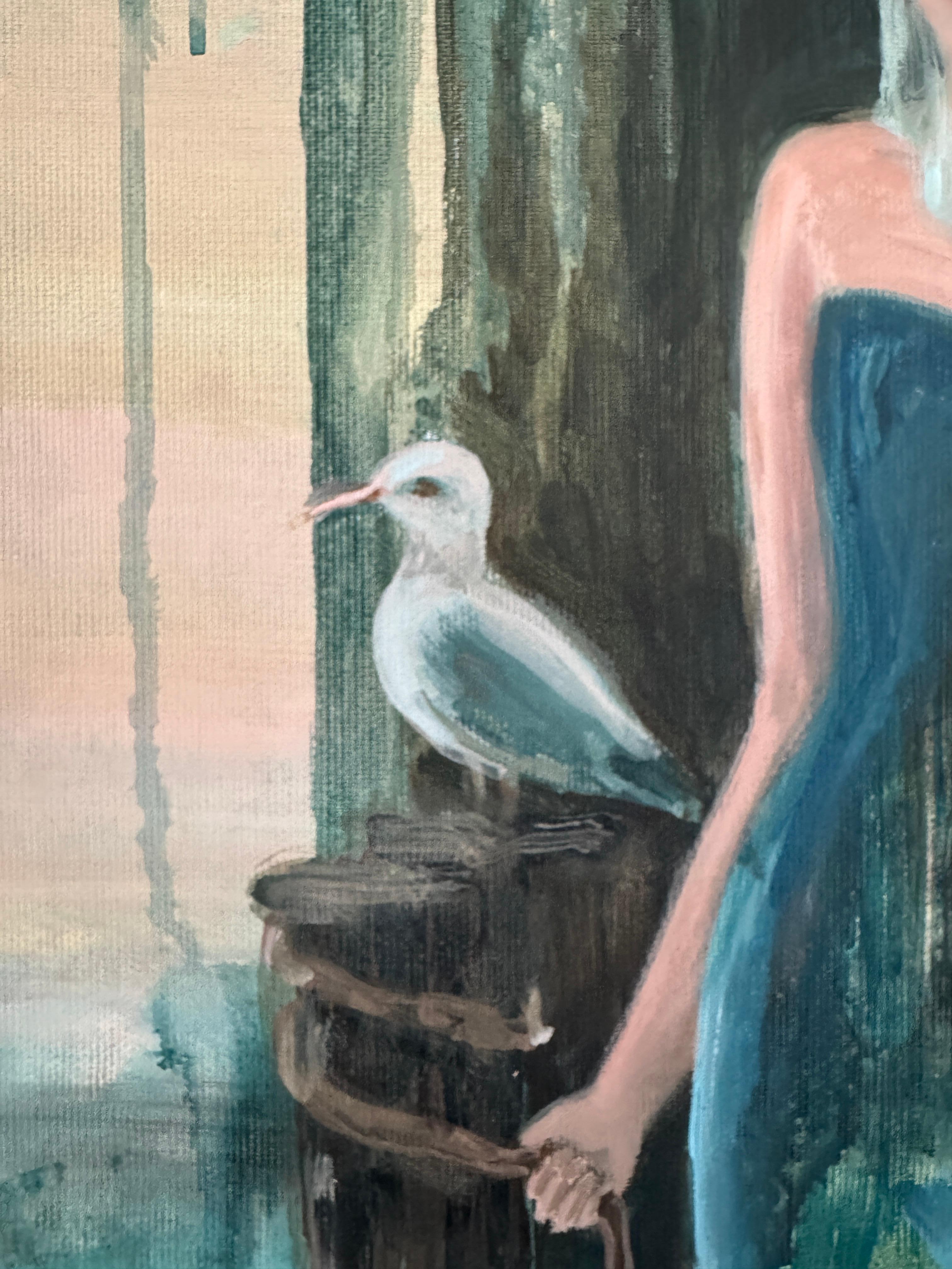 Toward the Dreams Again - Black Figurative Painting by Svitlana Zezekalo