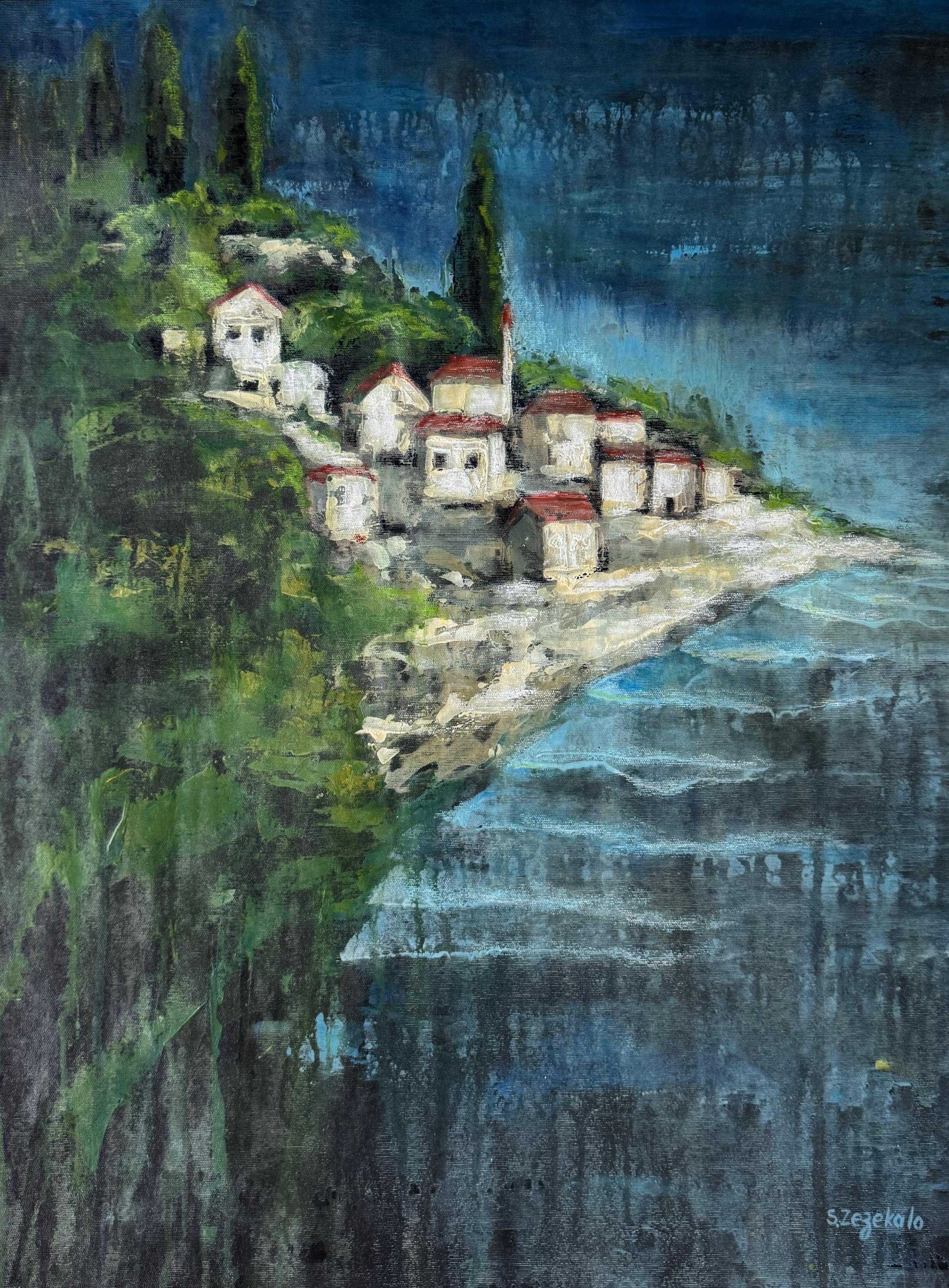 Svitlana Zezekalo Abstract Painting - ”Where the Stone Dissolves” (from the sub-series Architecture of Memory: Liquid