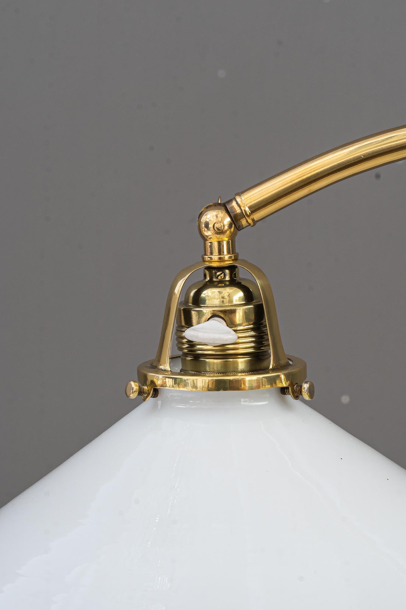 Polished Sviweling and hight Adjustable Art Deco Floor lamp vienna around 1920s For Sale