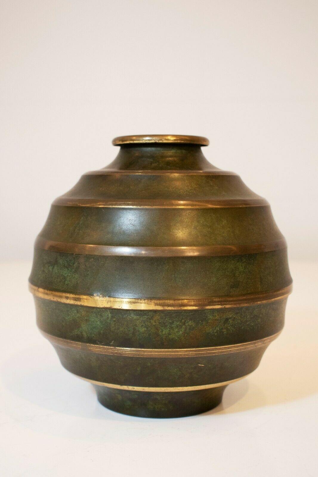 Classical Greek 'SVM Handarbete', Art Deco, Bronze Vase, Swedish, 1930's For Sale