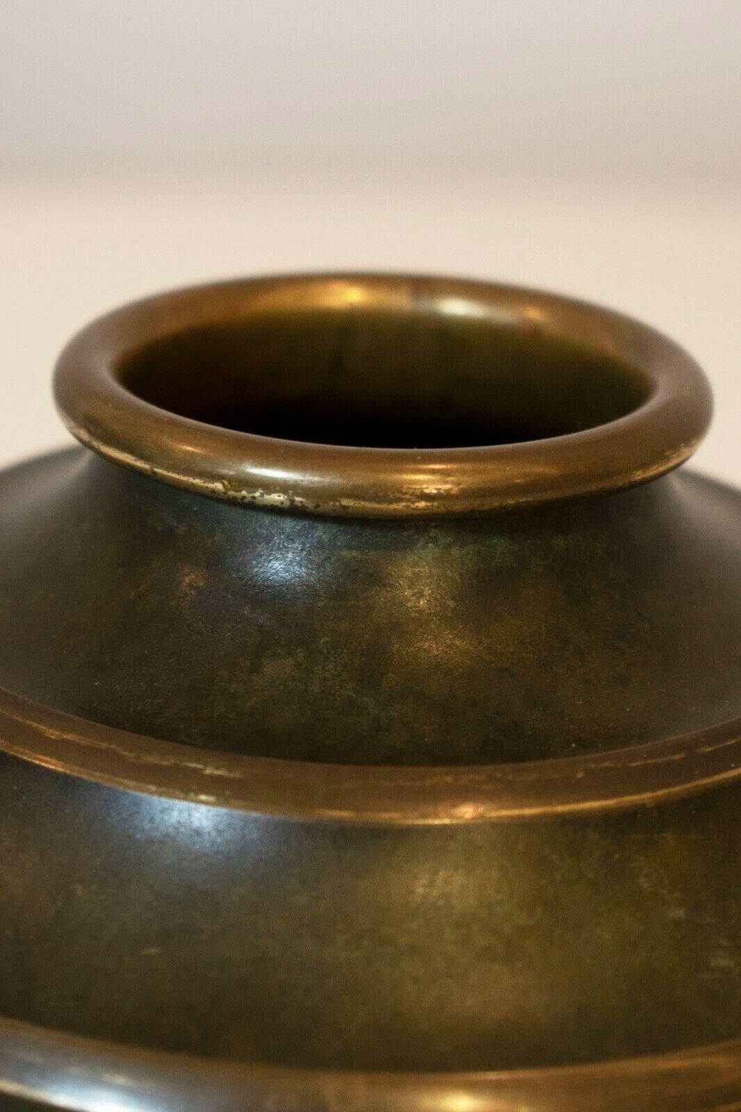 'SVM Handarbete', Art Deco, Bronze Vase, Swedish, 1930's In Good Condition For Sale In London, GB