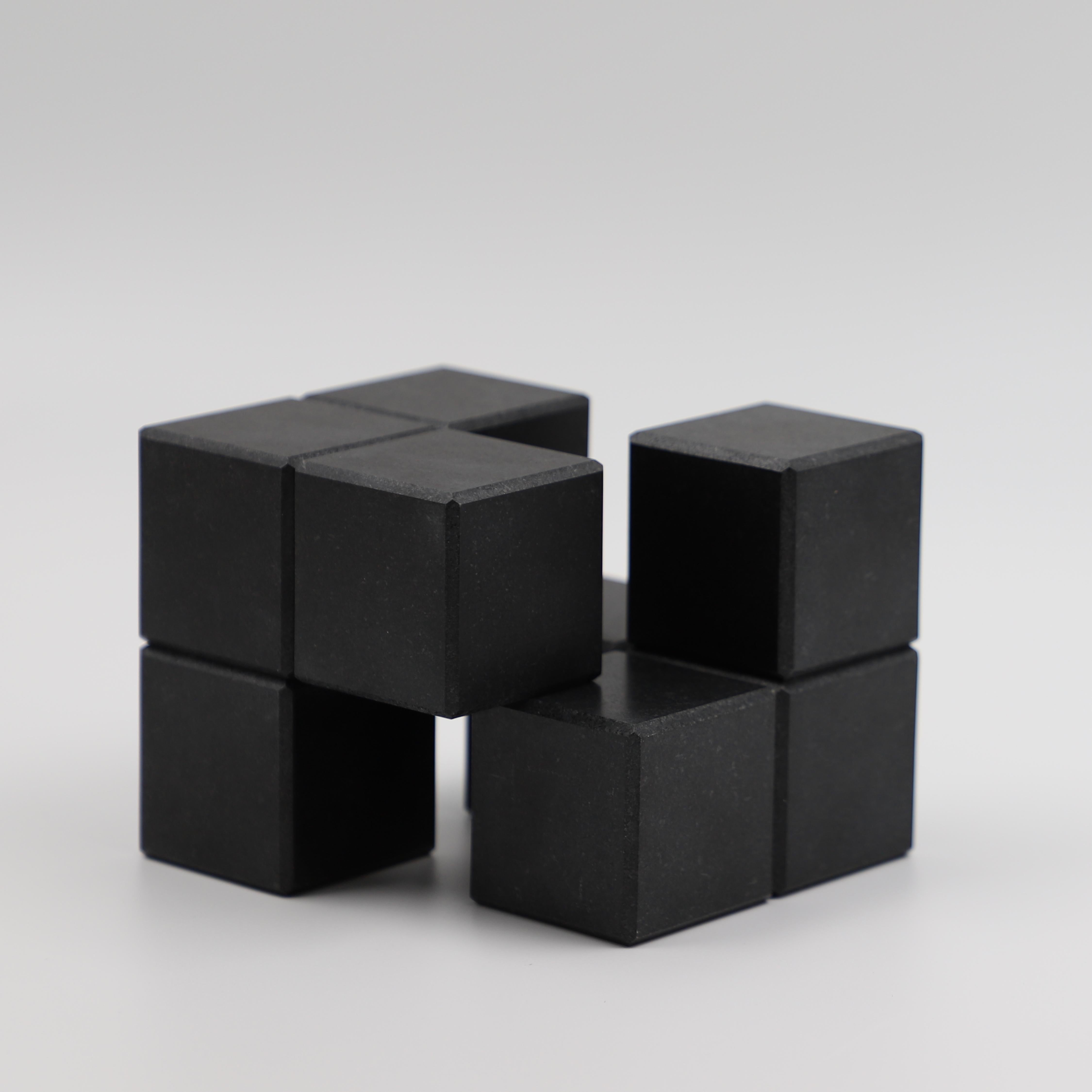 Modern 21st Century Minimalist Paperweight in Black granite 