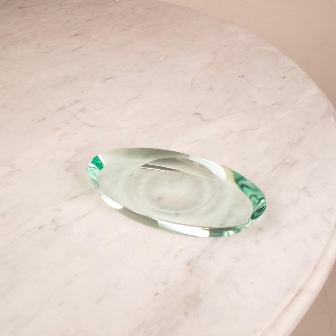 Bandeja valet de cristal verde Mid Century de Max Ingrand para Fontana Arte, 1960 en venta 4