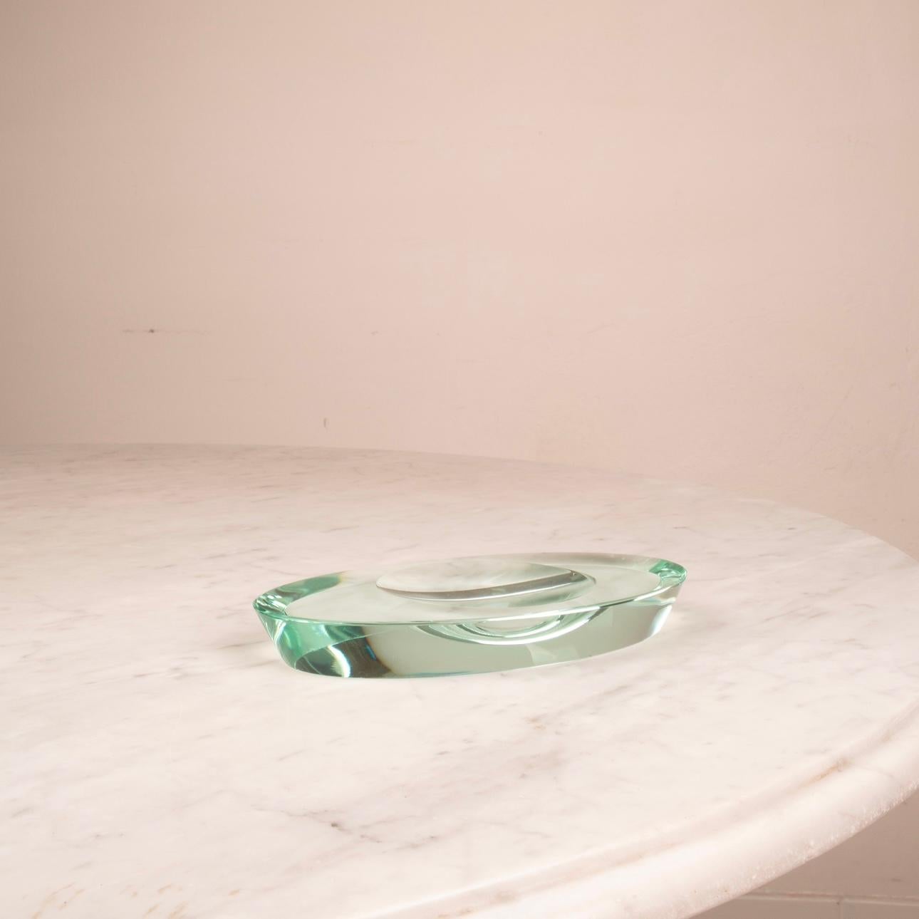 Bandeja valet de cristal verde Mid Century de Max Ingrand para Fontana Arte, 1960 en venta 8