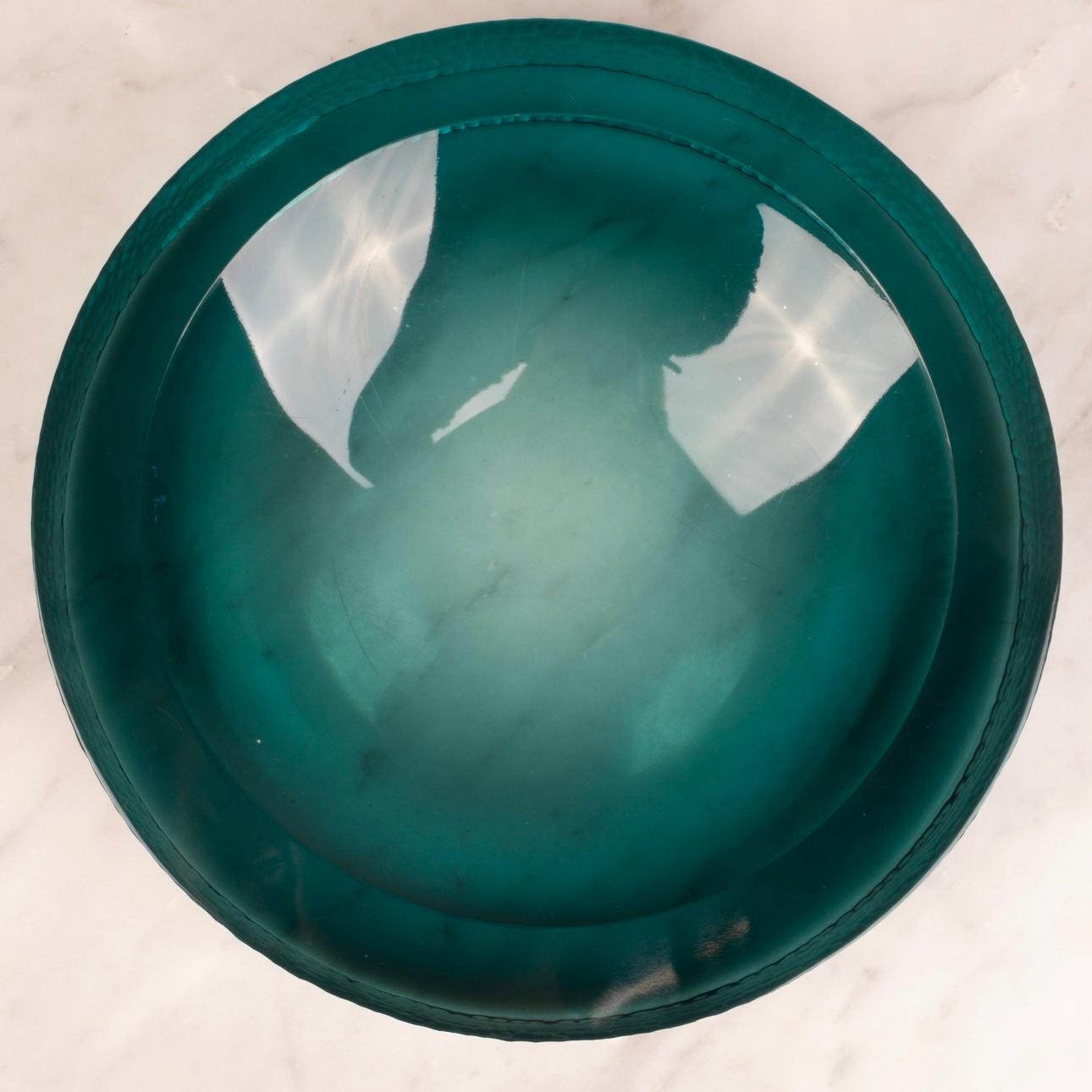 Raro Battuto Murano Glass Catchall o Centro de mesa Italia 1960 Vidrio en venta