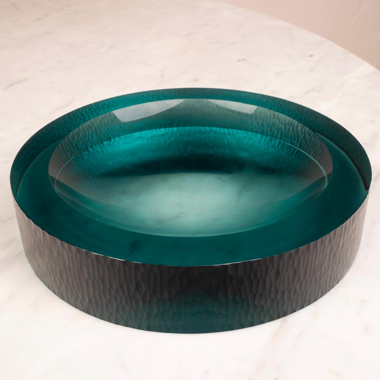 Raro Battuto Murano Glass Catchall o Centro de mesa Italia 1960 en venta 1