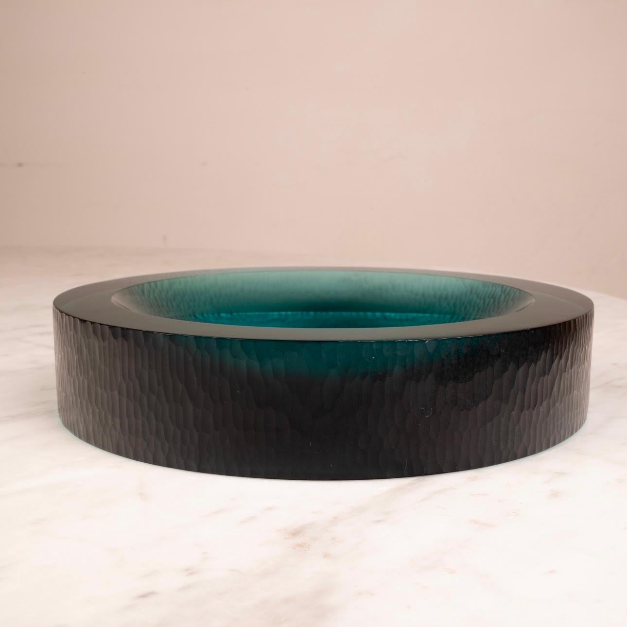 Raro Battuto Murano Glass Catchall o Centro de mesa Italia 1960 en venta 2