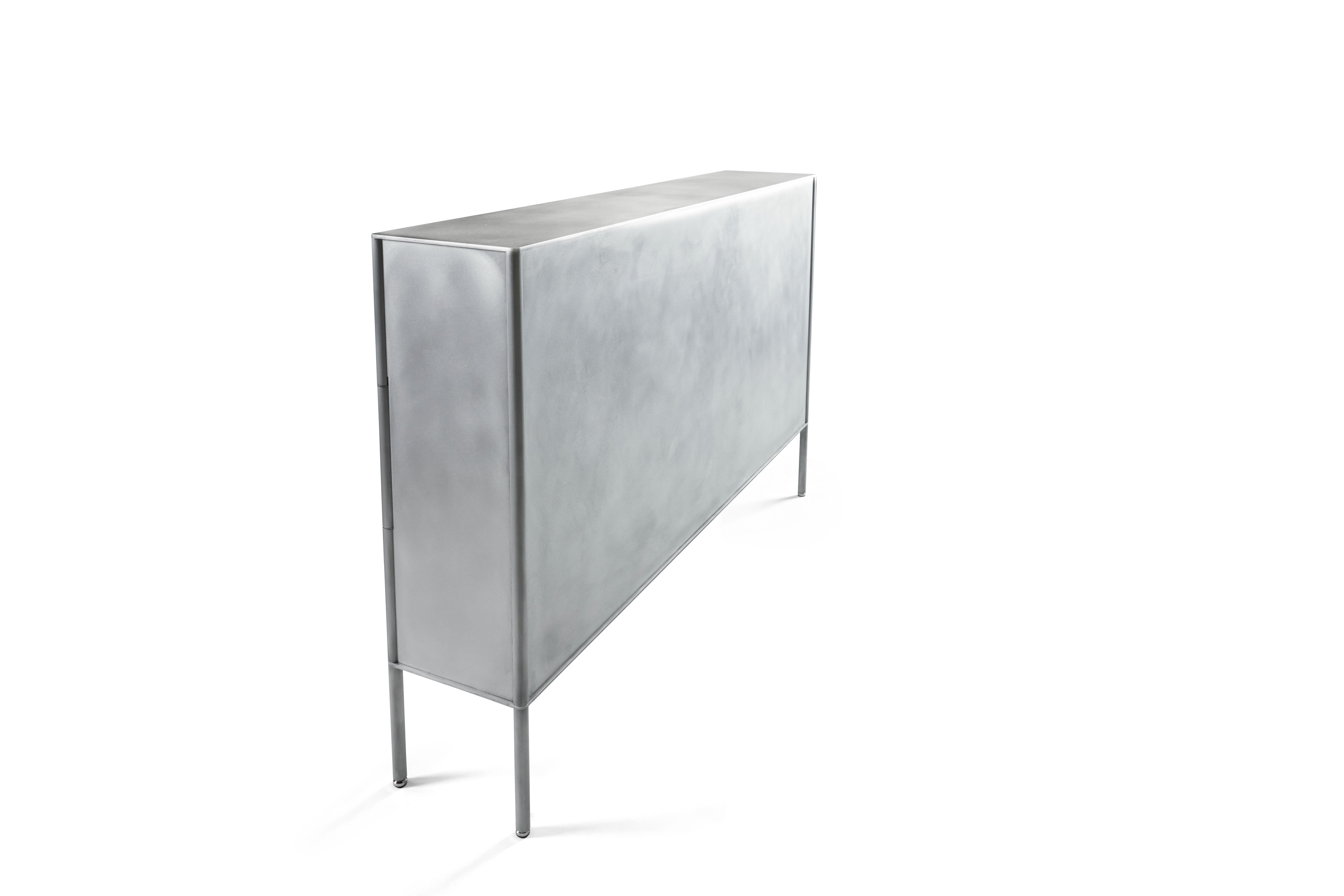 American SW Cabinet by Jonathan Nesci in Cut and Machined Waxed Aluminum For Sale