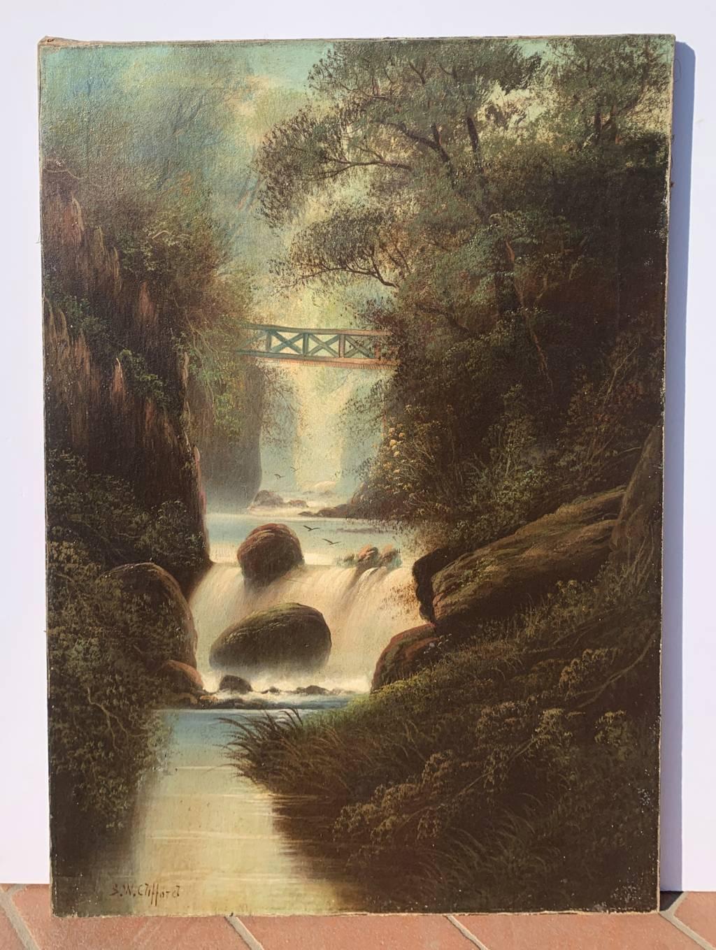 S.W. Clifford (britisch- naturalistischer Maler) - Landschaftsmalerei des 19. Jahrhunderts im Angebot 3
