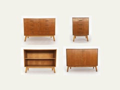 SW Möbel Sideboard, Chest of Drawers, Bookcase Collection, Vienna, 1950s