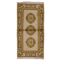 alfombra tradicional tejida a mano de lana de lujo kashan beige