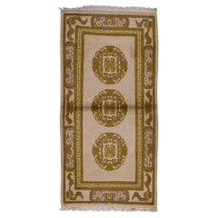 raditional Handwoven Luxury Wool Kashan Beige Rug