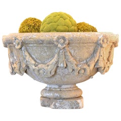 Swag Decorated Garden Urn