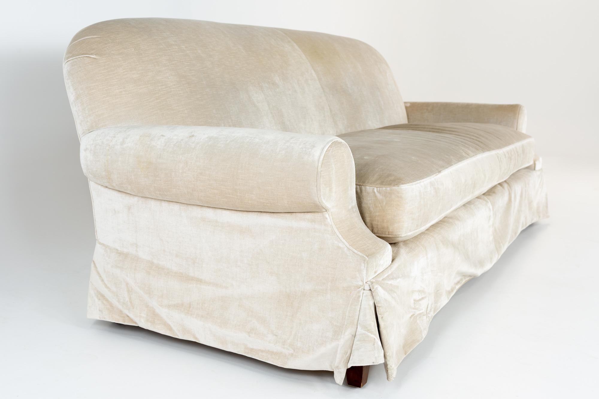 Modern Swaim Contemporary Cream Colored Sofa in Mohair For Sale