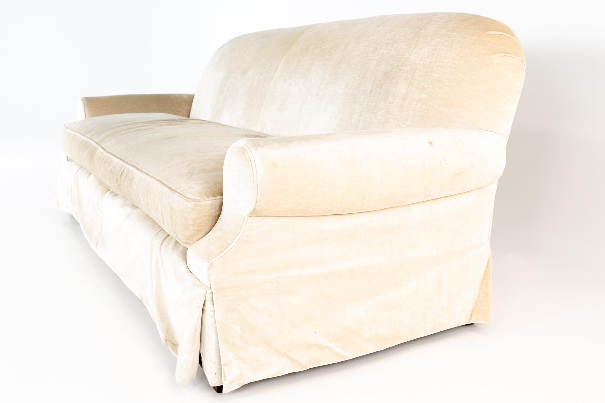 American Swaim Contemporary Cream Colored Sofa in Mohair For Sale