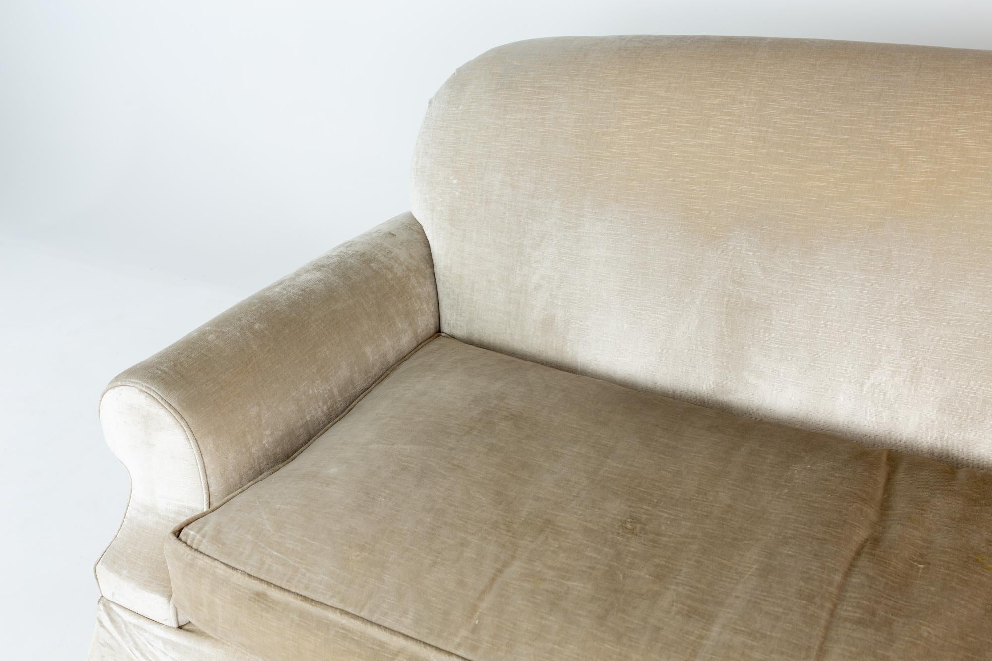 Mohair Divano contemporaneo Swaim color crema in mohair in vendita