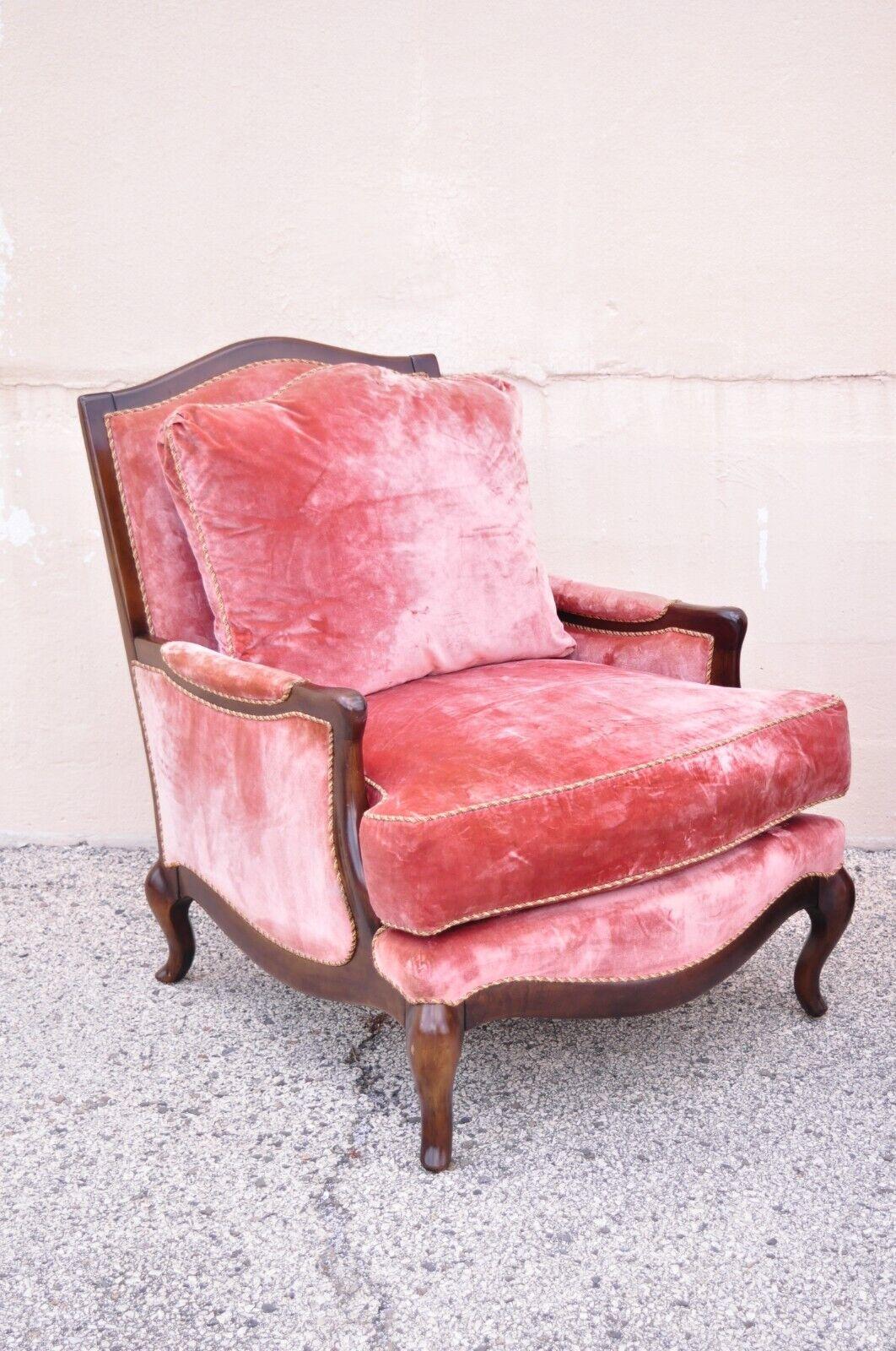 Swaim French Country Hollywood Regency Lattice Back Club Lounge Chairs, a Pair 4