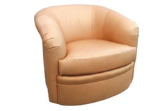 Swaim Leather Swivel Chair